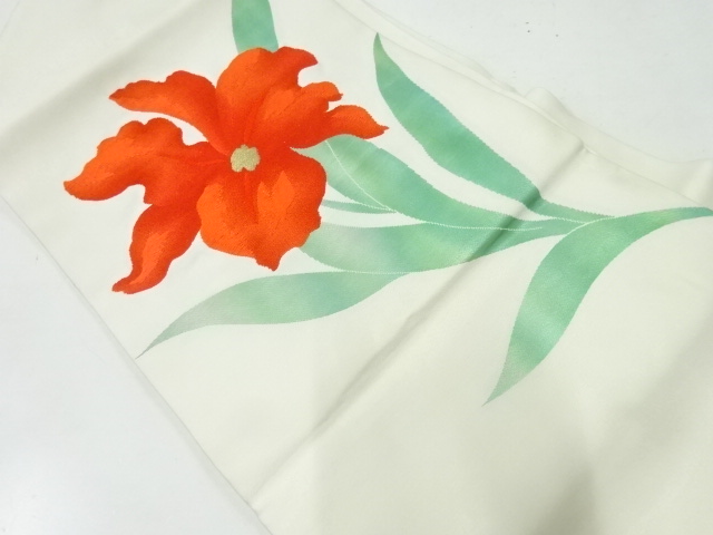 JAPANESE NAGOYA OBI / WOVEN FLORAL PLANTS